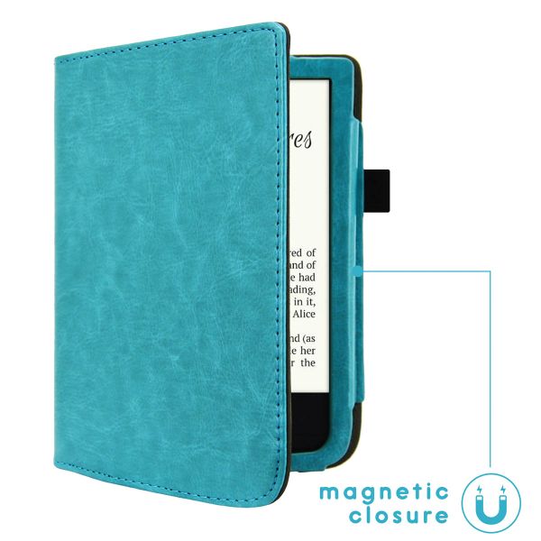 imoshion Vegan Leather Klapphülle für das Pocketbook Touch Lux 5 / HD 3 / Basic Lux 4 / Vivlio Lux 5 - Hellblau