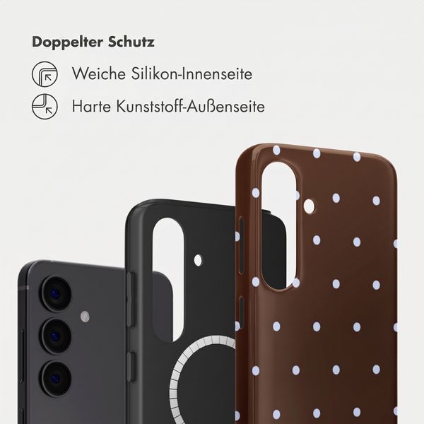 Selencia Vivid Rückabdeckung mit MagSafe Samsung Galaxy S24 - Happy Dots Chocolate