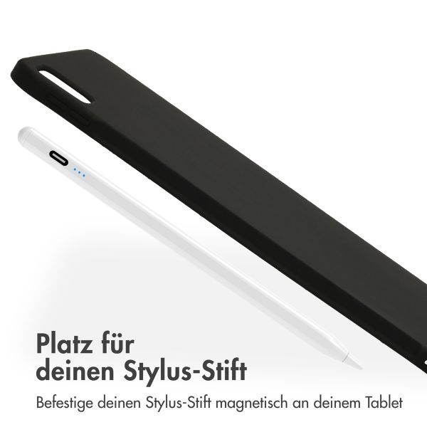 Accezz Liquid Silicone Back Cover mit Stifthalter für das iPad Pro 11 (2024) M4 - Schwarz