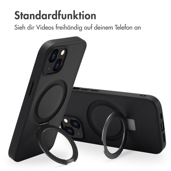 Accezz Ring Stand Backcover mit MagSafe für das Apple iPhone 14 - Schwarz