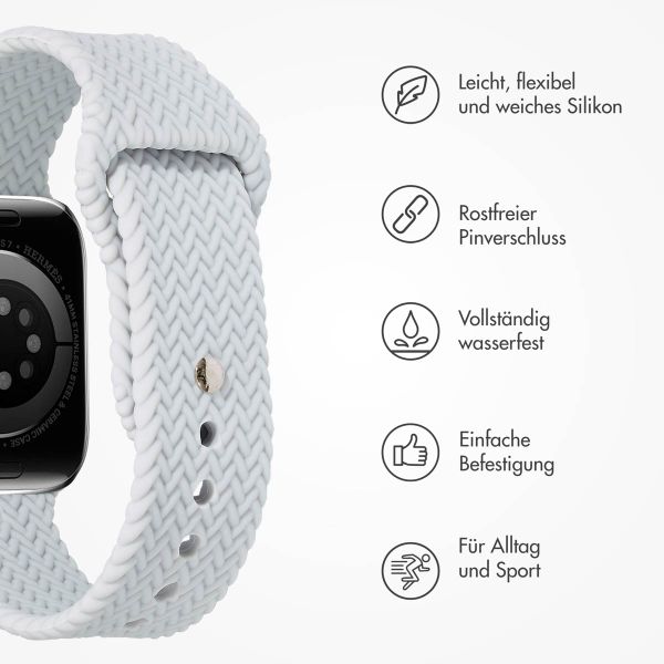 imoshion Geflochtenes Silikonarmband für die Apple Watch Series 1 bis 9 / SE (38/40/41 mm) | Series 10 (42 mm) - Grau