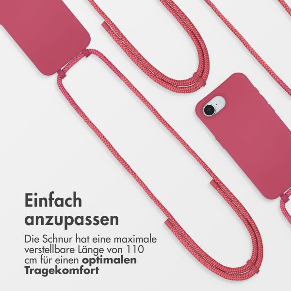 imoshion Color Backcover mit abnehmbarem Handykette und MagSafe Apple iPhone 16e - Red Raspberry