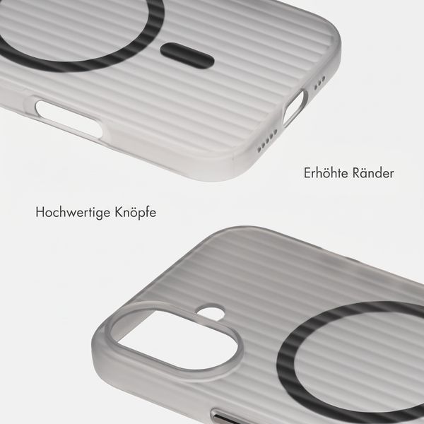 Accezz Lite Backcover mit MagSafe | Fluted | Apple iPhone 16 - Grau