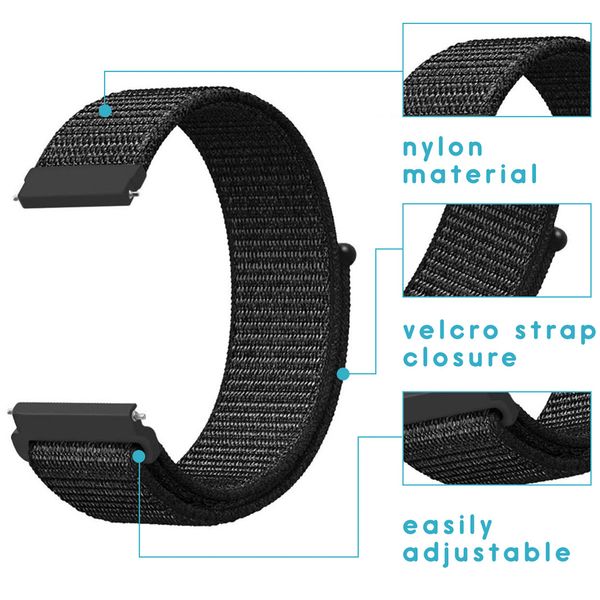 imoshion Nylon-Armband Garmin Vivoactive 4L - Schwarz