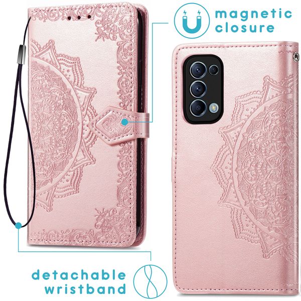 imoshion Mandala Klapphülle Oppo Find X3 Lite - Roségold