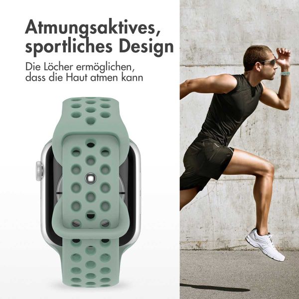 imoshion Sportarmband⁺ für die Apple Watch Series 1 bis 9 / SE (38/40/41 mm) | Series 10 (42 mm) - Größe M/L - Sage