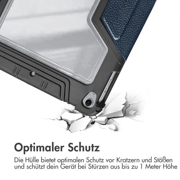 Accezz Rugged Trifold Klapphülle Apple iPad 11 (2025) 11 Zoll A16 / iPad 10 (2022) 10.9 Zoll - Dunkelblau