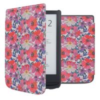 imoshion Design Slim Hard Case Klapphülle Pocketbook Touch Lux 5 / HD 3 / Basic Lux 4 / Vivlio Lux 5 - Flower Watercolor