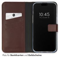 Selencia Echtleder Klapphülle Apple iPhone 15 Pro - Braun