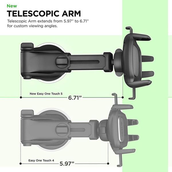 iOttie Easy One Touch 5 Car Mount – Handyhalterung für das Auto – Armaturenbrett und Windschutzscheibe – schwarz