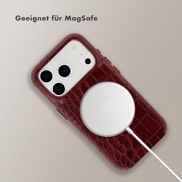 Selencia Croco Backcover mit MagSafe Apple iPhone 17 Pro - Burgundy