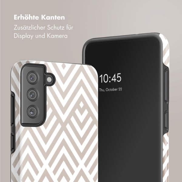 Selencia Vivid Back Cover Samsung Galaxy S21 FE - Beige Zigzag