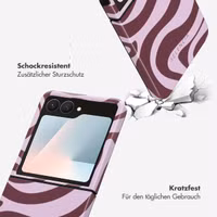 Selencia Vivid Back Cover Samsung Galaxy Z Flip 7 - Wavy Swirl Pink Plum