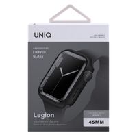 Uniq Legion Apple Watch Hülle mit Gehärtetem Glas-Displayschutz für die Apple Watch 7-9 - 45 mm - Midnight Black