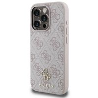 Guess 4G Metal Logo Back Cover MagSafe für das iPhone 15 Pro Max - Rosa