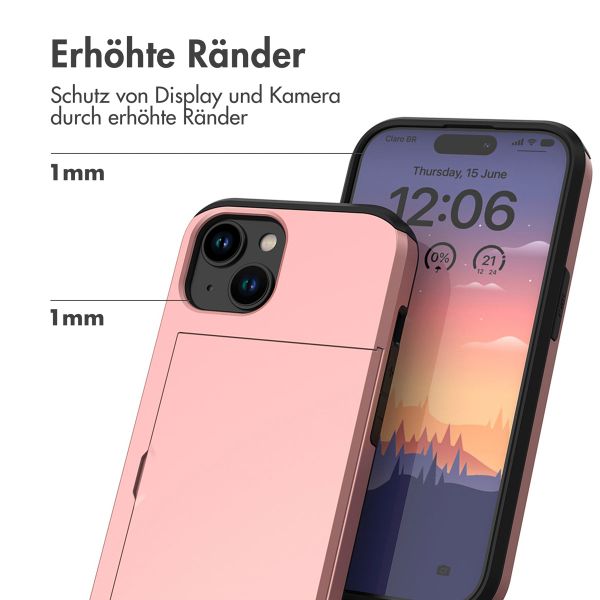 imoshion Backcover mit Kartenfach für das iPhone 15 - Rose Gold