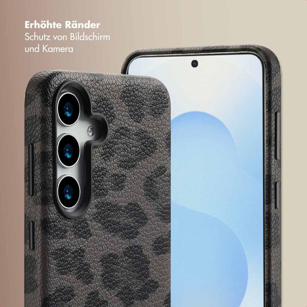 Selencia Sabi Backcover Leopardenmuster mit MagSafe Samsung Galaxy S25 - Midnight Black