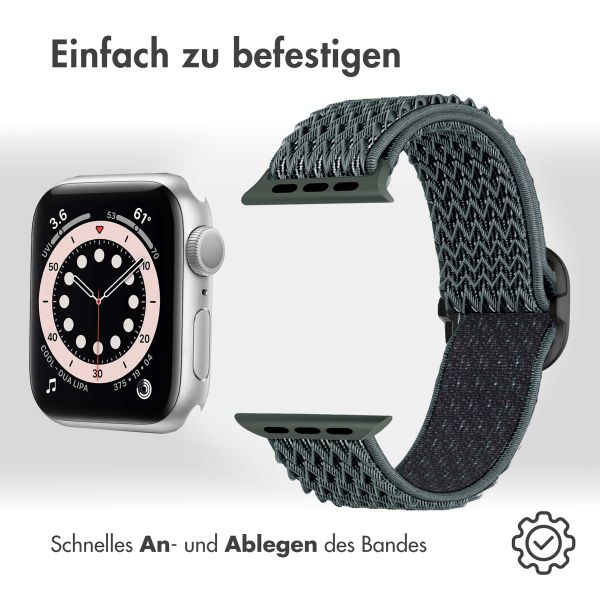 imoshion Elastische Nylonarmband für das Apple Watch Series 1-9 / SE - 38/40/41 mm / Series 10 - 42 mm - Dunkelgrau