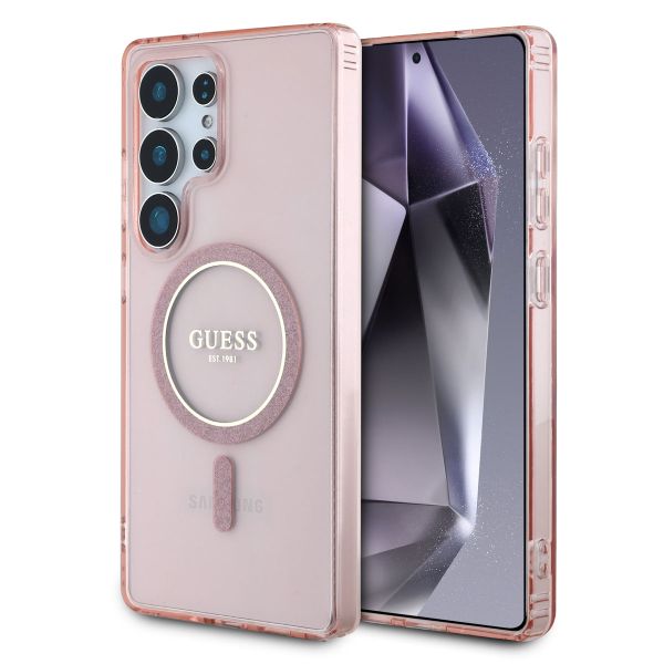 Guess MagSafe IML Glitter Gradient Case Samsung Galaxy S25 Ultra - Rosa