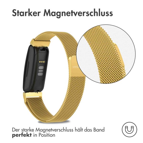 imoshion Mailändische Magnetarmband für das Fitbit Inspire - Größe M - Gold