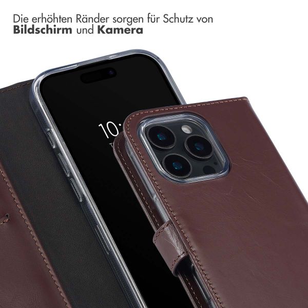 Selencia Echtleder Klapphülle Apple iPhone 16 Pro - Braun