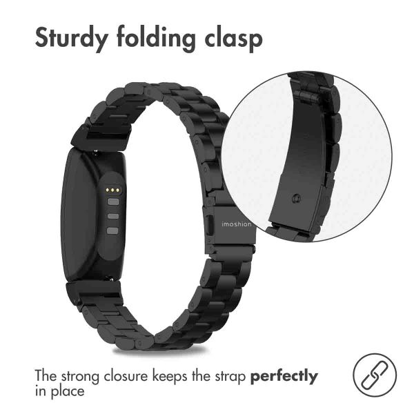 imoshion Edelstahlarmband für das Fitbit Inspire 2 / HR / ACE2 / ACE3 - Schwarz