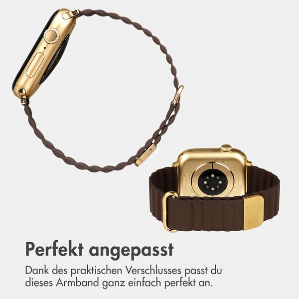 imoshion Magnetisches Kunstlederarmband für Apple Watch | 38/40/41/42 mm - Braun