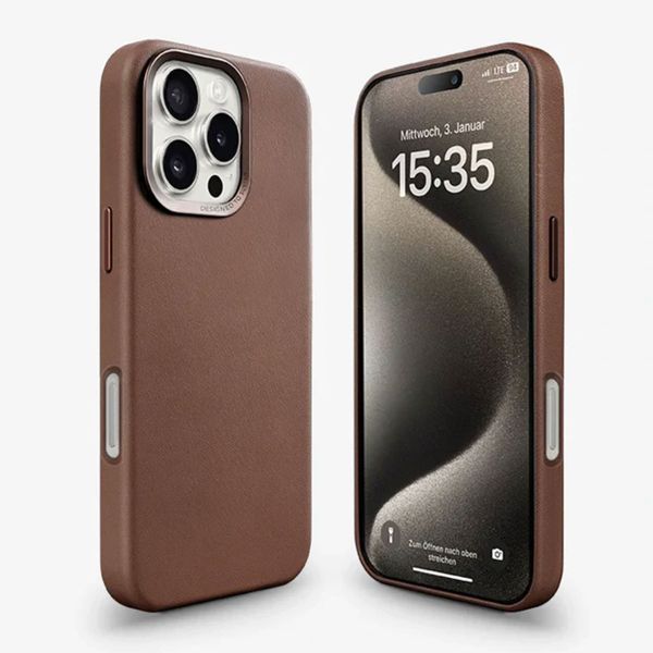 Woodcessories Bio Leather Case MagSafe für das iPhone 16 Pro - Brown