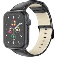 imoshion Klassisches Lederarmband für die Apple Watch Series 1 bis 10 / SE / Ultra (2) (44/45/46/49 mm) - Schwarz