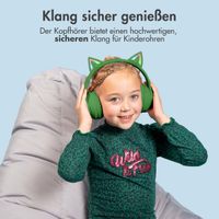 imoshion Kids LED Light Cat Ear Bluetooth-Kopfhörer - Kinderkopfhörer - Kabelloser Kopfhörer + AUX-Kabel - Grün