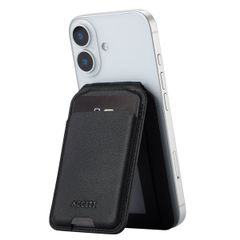 Accezz Leder-Wallet mit Standfunktion - Geeignet für MagSafe und Qi2 - Onyx Black