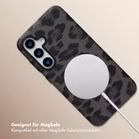 Selencia Sabi Backcover Leopardenmuster mit MagSafe Samsung Galaxy S25 - Midnight Black