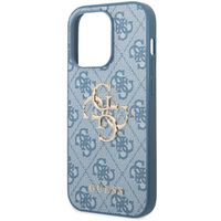 Guess 4G Metal Logo Back Cover für das iPhone 14 Pro - Blau