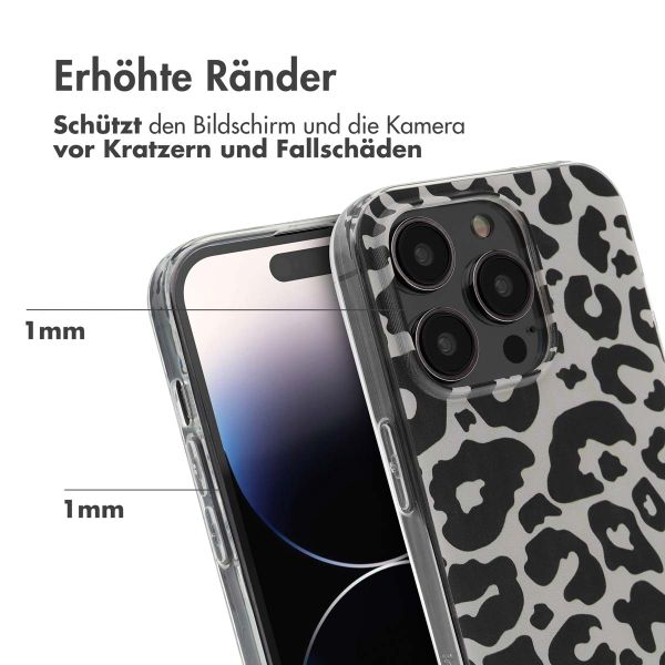 imoshion Design Hülle Apple iPhone 14 Pro - Leopard Transparent