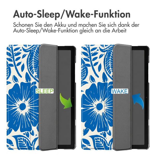 imoshion Design Trifold Klaphülle Samsung Galaxy Tab A11 Plus / A9 Plus - Flower Tile