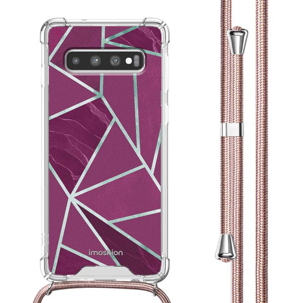 imoshion Design Hülle mit Band für das Samsung Galaxy S10 - Bordeaux Graphic