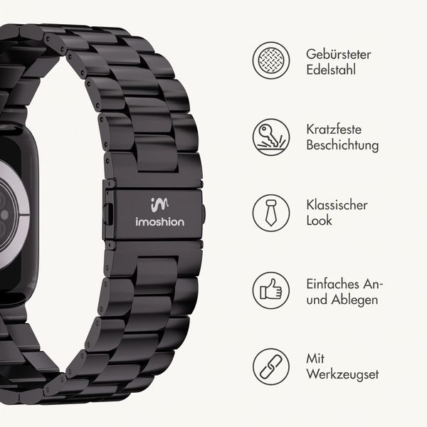imoshion Edelstahlarmband für Apple Watch | 44/45/46/49 mm - Schwarz