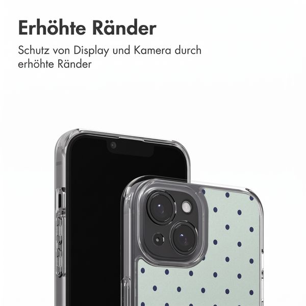 imoshion Design Hülle Apple iPhone 15 - Polka Dot Mintgroen