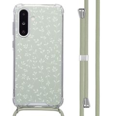 imoshion Design Hülle mit Band Samsung Galaxy A36 - Smoke Green Flowers
