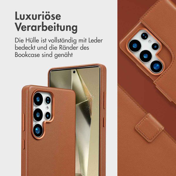 Accezz 2-in-1 Klapphülle aus Leder mit MagSafe für das Samsung Galaxy S25 Ultra - Sienna Brown