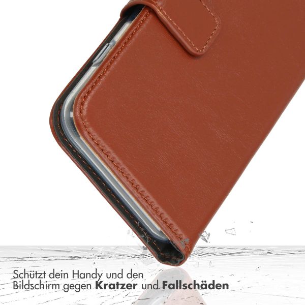 Selencia Echtleder Klapphülle für das Samsung Galaxy A36  - Hellbraun