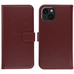 Selencia Echtleder Klapphülle Apple iPhone 15 - Burgundy