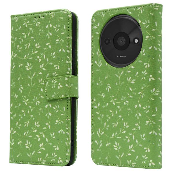 imoshion Design Klapphülle Xiaomi Redmi A3 - Green Flowers