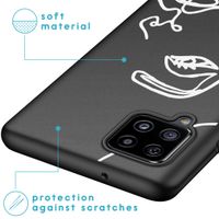 imoshion Design Hülle Galaxy A42 - Abstraktes Gesicht - Weiß