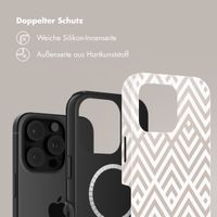 Selencia Vivid Tough Back Cover mit MagSafe für das iPhone 16 Pro Max - Beige Zigzag