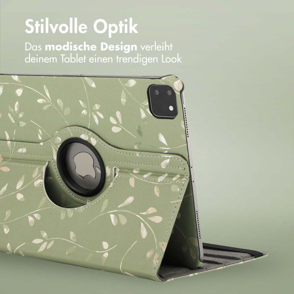 imoshion 360° drehbare Design Klapphülle Apple iPad Pro 11 (2024) M4 - Green Flowers