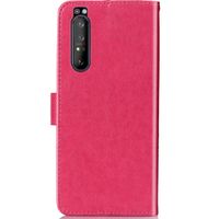 Kleeblumen Klapphülle Fuchsia für das Sony Xperia 1 II