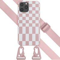 Selencia SilikonHülle design mit abnehmbarem Band Apple iPhone 12 Pro Max - Irregular Check Sand Pink