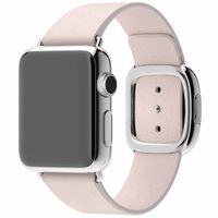 Apple Leather Band Modern Buckle für das  Apple Watch Series 1 t/m 9 / SE (38/40/41 mm) | Series 10 / 11 (42 mm) - Größe M - Blush