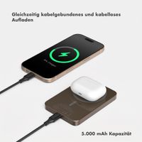Selencia Vivid Powerbank 5.000 mAh - MagSafe und Qi - Desert Gold / Midnight Blossom